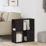 Raft de cărți vidaXL Negru Stejar 60x24x63 cm din Lemn prelucrat