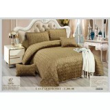 Cumpara ieftin Cuvertura de pat si 4 Fete de Perna din Catifea, Matlasata, 220 x 240 cm, Set 5 piese, Maro Deschis - EAT295