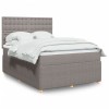 VidaXL Pat box spring cu saltea, gri taupe, 140x200 cm, textil 3292069