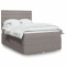 vidaXL Pat box spring cu saltea, gri taupe, 140x200 cm, textil 3292069