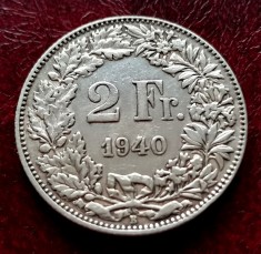 ELVETIA - 2 Franci 1940 B ( Francs - Franken ) Argint foto