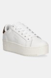Tommy Jeans sneakers din piele TJW FLATFORM LEOPARD SNEAKER culoarea alb, EN0EN02930