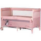 Cumpara ieftin Patut pliabil Chipolino Relax pink marshmallow cu laterala culisanta