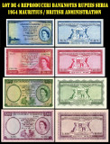 Reproduceri 4 Banknotes Rupees seria 1954 Mauritius / British Administration