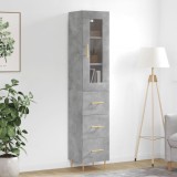 vidaXL Dulap &icirc;nalt, gri beton, 34,5x34x180 cm, lemn prelucrat