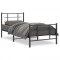 Cadru pat metalic cu tablii de cap/picioare, negru, 90x200 cm GartenMobel Dekor