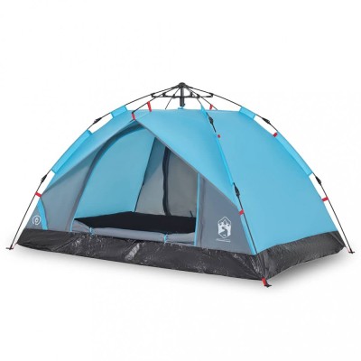 Cort de camping cupola 2 persoane, setare rapida, albastru foto