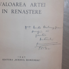 VALOARE ARTEI IN RENASTERE-ALEXANDRU MARCU CU DEDICATIE SI SEMNATURA-1942 R1.