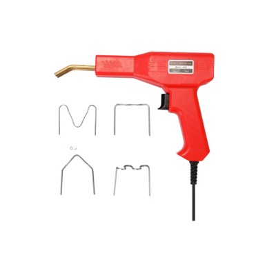 Pistol pentru sudura in plastic Ventoo&amp;reg;, pentru reparatii si lipit plastic auto, putere 50W, plus 4 tipuri de capse si cleste special de taiere, rosu foto