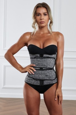 T421-18 Corset brau modelator din neopren cu sistem dublu de inchidere foto
