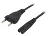 Cablu Negru 2x0,5mm2 PVC 1,5m CEE 7/16 la IEC C7