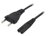 Cablu Negru 2x0,5mm2 PVC 1,5m CEE 7/16 la IEC C7