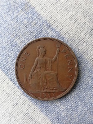 ONE PENNY 1937 Marea Britanie foto