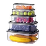 Set GinzaMaison Embox pastrare si depozitare alimente,Transparent,Capac Antracit