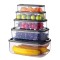 Set GinzaMaison Embox pentru pastrare si depozitare alimente, 5 Cutii cu capac (2100 ML, 1300 ML, 850 ML,530 ML, 330 ML), Transparent, Capac Antracit
