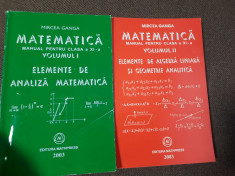 Mircea Ganga - Matematica. Manual pentru clasa a XI-a (2 volume) 2003 foto