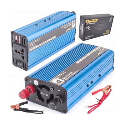Convertor de tensiune auto, invertor tensiune 12V 230V 1500 W, Powermat foto
