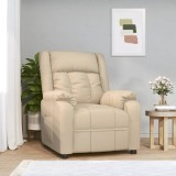 vidaXL Fotoliu rabatabil, crem, material textil