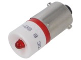 Lampă LED roșie EAO BA9S 24VDC/24VAC cu 1 diodă OptoHiT