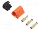 Conector alimentare DC mufă tată 3 pini 60A 500V drept portocaliu