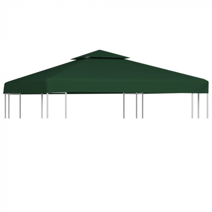 vidaXL Copertină rezervă acoperiș pavililion, verde, 3x3 m, 310 g/m&sup2;