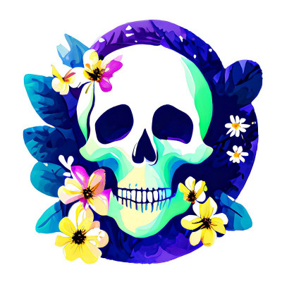 Sticker decorativ, Craniu, Multicolor, 60 cm, 10034ST foto