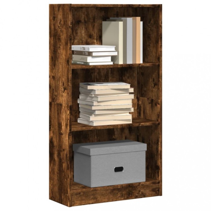 Gossi biblioteca, stejar fumuriu, 60x24x109 cm, lemn prelucrat