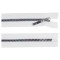 Fermoar plastic detasabil, efect curcubeu, lungime 60 cm, Alb