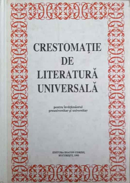 CRESTOMATIE DE LITERATURA UNIVERSALA-CRISTINA IONESCU SI COLAB.-264434