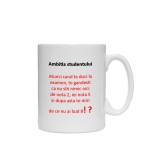 Cana alba personalizata " Ambitia Studentului", INOVATIX&reg;. 330ml