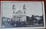 Carte postala, Satu Mare, biserica cu parcul, 1929