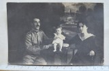 Fotografie familie soldat rom&acirc;n &ndash; carte poștală 1915&ndash;1920 &ndash; uniformă militară
