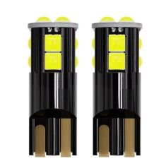 Set 2 becuri auto LED 10SMD, T10 W5W, 12V, 1200lm/set