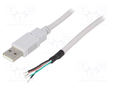Cablu USB 2.0 BQ CABLE 1m gri cu mufe USB A, 24AWG/28AWG foto