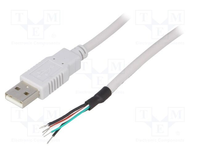 Cablu USB 2.0 BQ CABLE 1m gri cu mufe USB A, 24AWG/28AWG