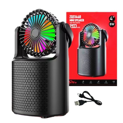 Boxa portabila ZQS1440, 24W PMPO, BT/FM/USB/AUX, ventilator RGB foto