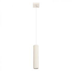 Lampă Suspendată Karbon Bej Aluminiu, 1 Bec Tub Minimalist De Interior.
