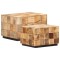 Gossi masute de cafea, 2 buc., design bloc, lemn brut de mango