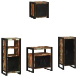 Cumpara ieftin Set de mobilier pentru baie 4 buc. Multicolor si negru