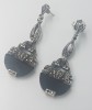 Cercei Argint Vintage Art Deco cu Onix și Marcasite, 9.8g