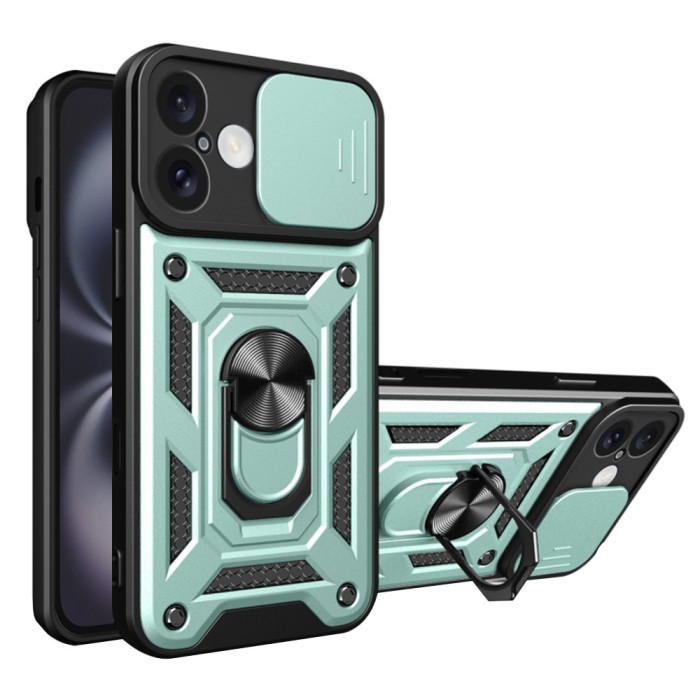 Husa iPhone 16 Plus protectie camera Techsuit CamShield Series, verde
