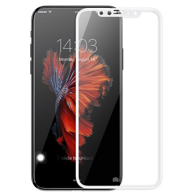 Folie de Sticla 5D APPLE iPhone X / XS Full Face (Alb) Blue Star foto