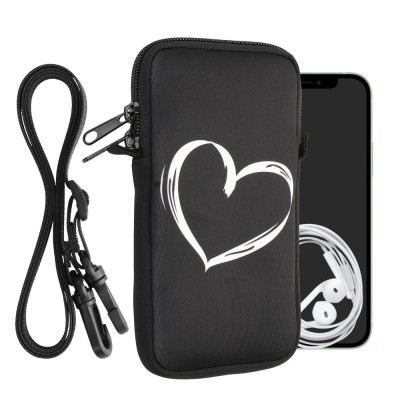 Husa Universala Kwmobile marime XL - 6,8 inch, Neopren, Negru/Alb, 58701.4.02 foto