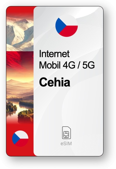 eSIM Internet Cehia, valabil 30 zile, trafic Nelimitat