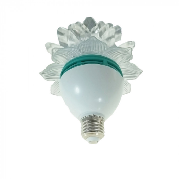 Lampa rotativa LED RGB 3W, Lotus, soclu E27, diametru 12cm