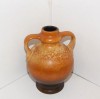 Vaza cu anse decorativă ceramică emailată fat-lava, handmade - VEB Steingutfabrik Strehla 4107, Germania de Est