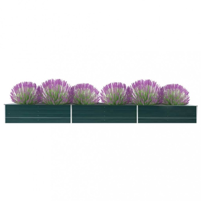 vidaXL Strat &icirc;nălțat de grădină, verde, 480x80x45 cm, oțel galvanizat 47065
