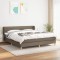 vidaXL Pat box spring cu saltea, gri taupe, 160x200 cm material textil 3126897