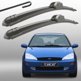 Cumpara ieftin Set 2 Ștergătoare Parbriz Flat Dedicate Ford Focus 1 (1998-2004), Prindere Hook (C&acirc;rlig)