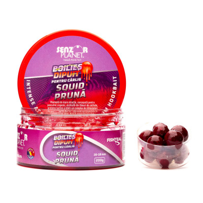 Boilies dipuit pentru carlig squid &amp;amp;amp; pruna 16-18mm 200g foto